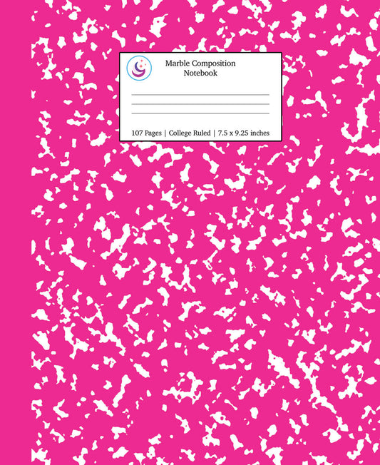 Hot Pink College Ruled Notebook