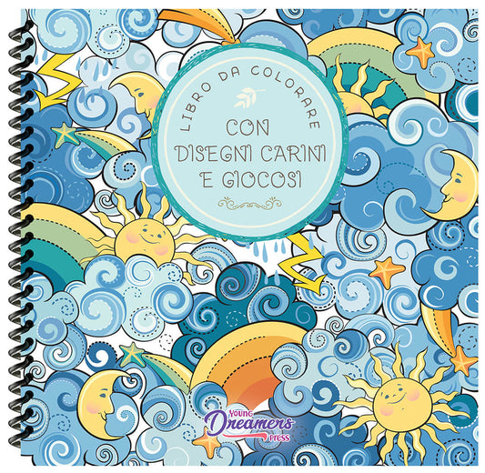Libro da colorare con disegni carini e giocosi (Rilegatura a spirale)