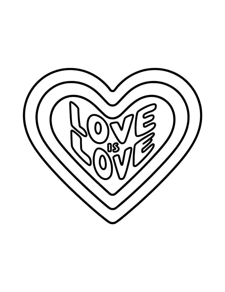 Free Love is Love Coloring Page for Kids