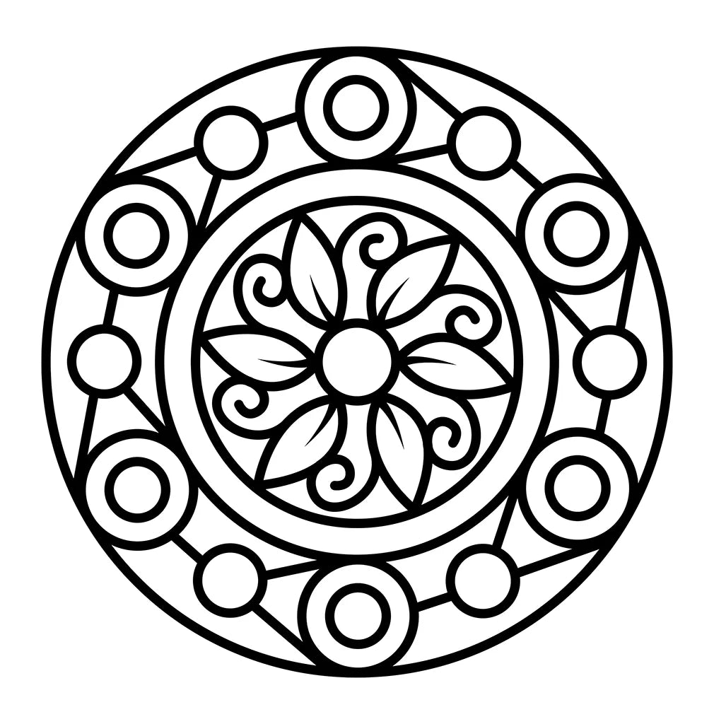 Mandala facile et simple – page de coloriage pour enfants