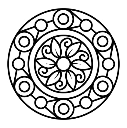 Mandala facile et simple – page de coloriage pour enfants