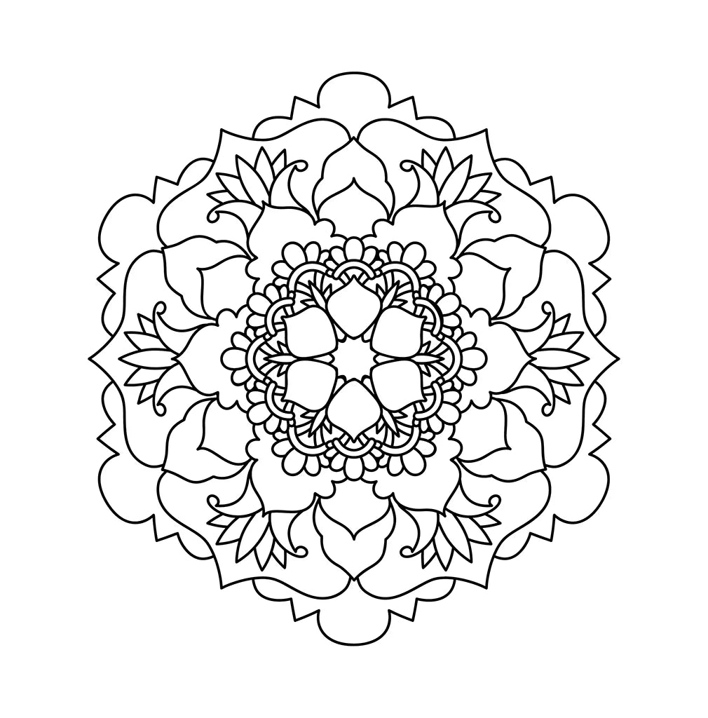 Mandala en fleur à colorier pour enfants – livre de coloriage