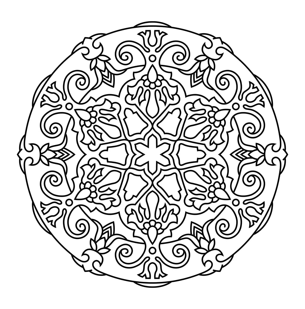 Mandala simple pour débutants – coloriage mandala enfants