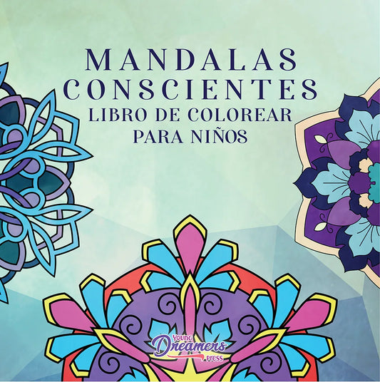 Portada de Mandalas conscientes libro de colorear para niños con mandalas de colores