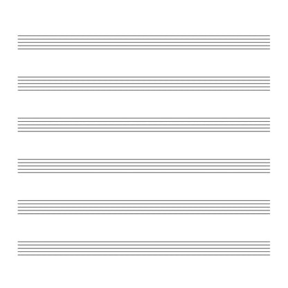 Manuscript Paper for Kids: Colorful Lines, Blank Sheet Music