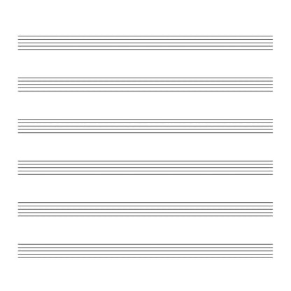 Manuscript Paper for Kids: Colorful Lines, Blank Sheet Music
