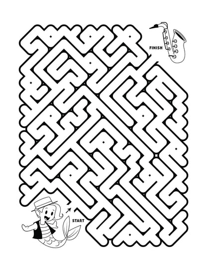 Mermaid musician maze for kids