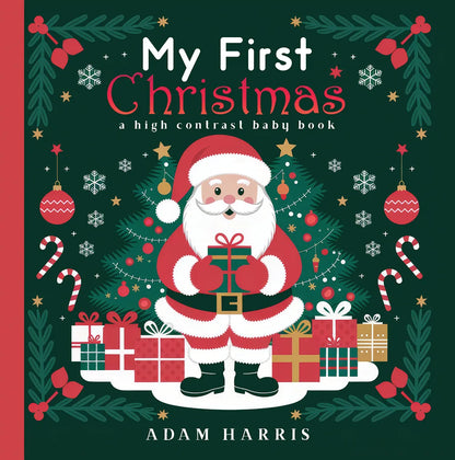 My First Christmas high contrast baby book hardcover with Santa