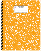 Load image into Gallery viewer, Orange Marble Wide Ruled Spiral Notebook
