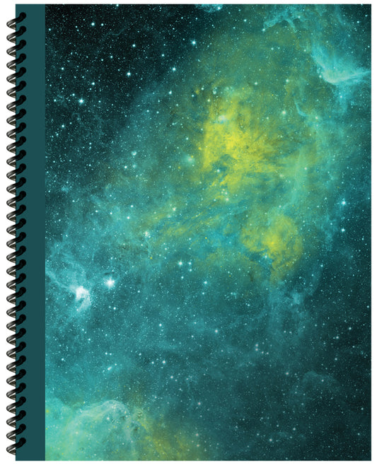 Green Space Galaxy Wide Ruled Spiral Notebook