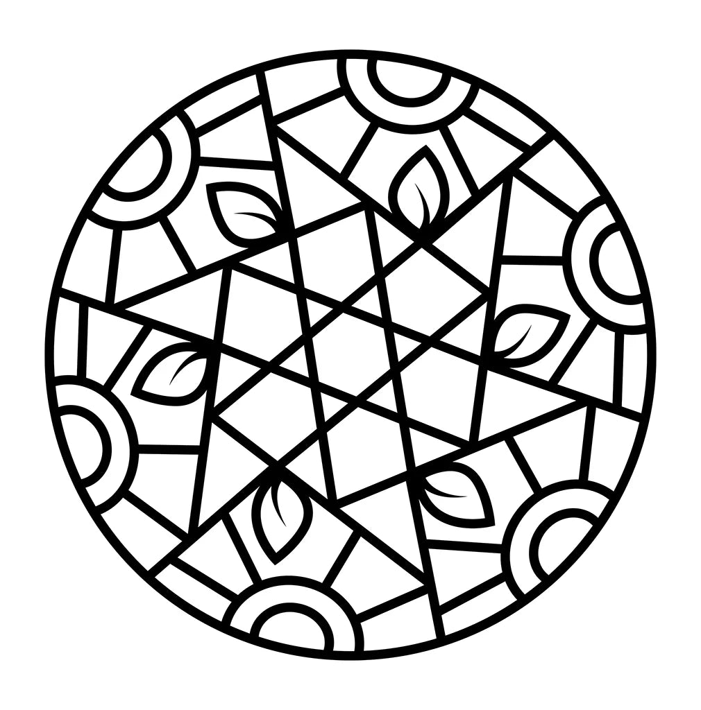 Page de coloriage mandala – dessin circulaire pour enfants