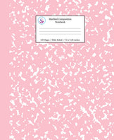 Marbled Composition Notebook: Pink Marble Wide Ruled Paper – Young ...