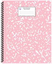 Load image into Gallery viewer, Pink Marble Wide Ruled Spiral Notebook
