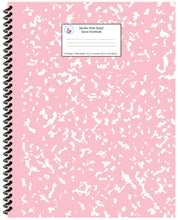 Load image into Gallery viewer, Pink Marble Wide Ruled Spiral Notebook
