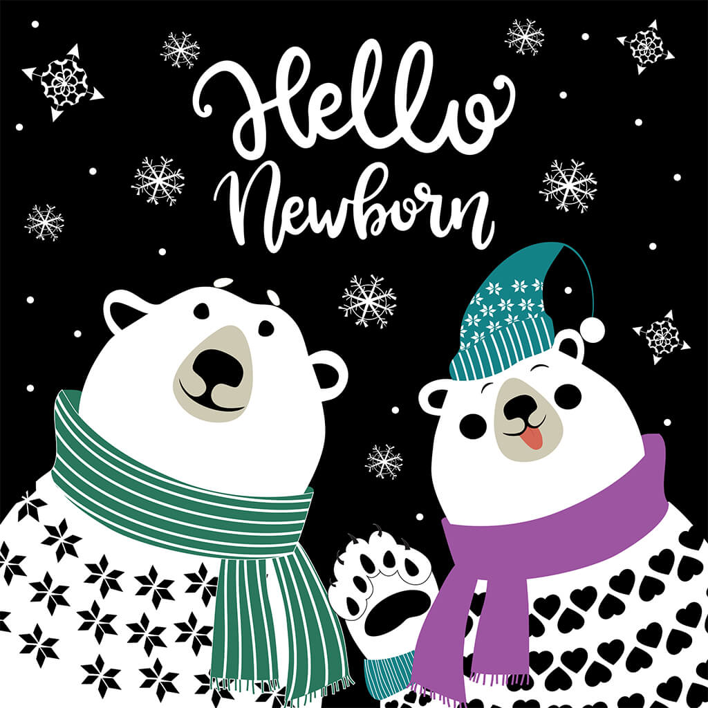 Hello Winter: A Black and White Baby Book