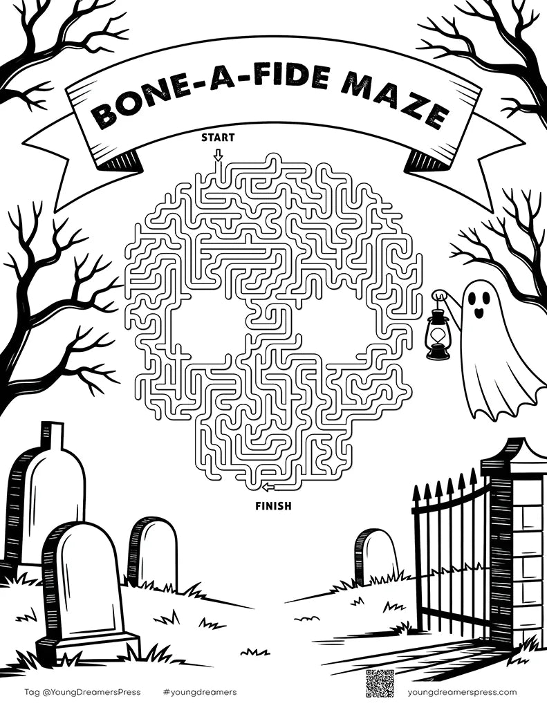 Free Skull Halloween Maze Printable for Kids