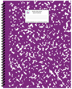 Purple Marble Wide Ruled Spiral Notebook