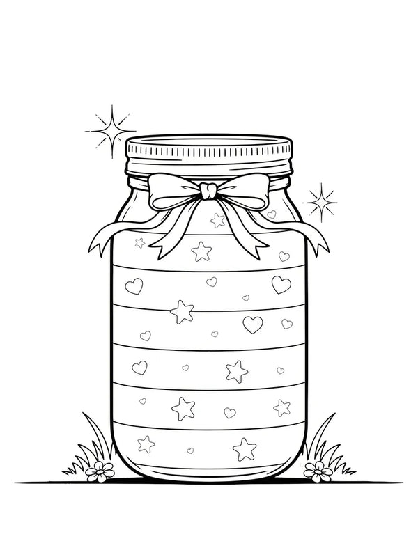 Free printable Free Rainbow Jar Coloring Page for Kids coloring page for kids