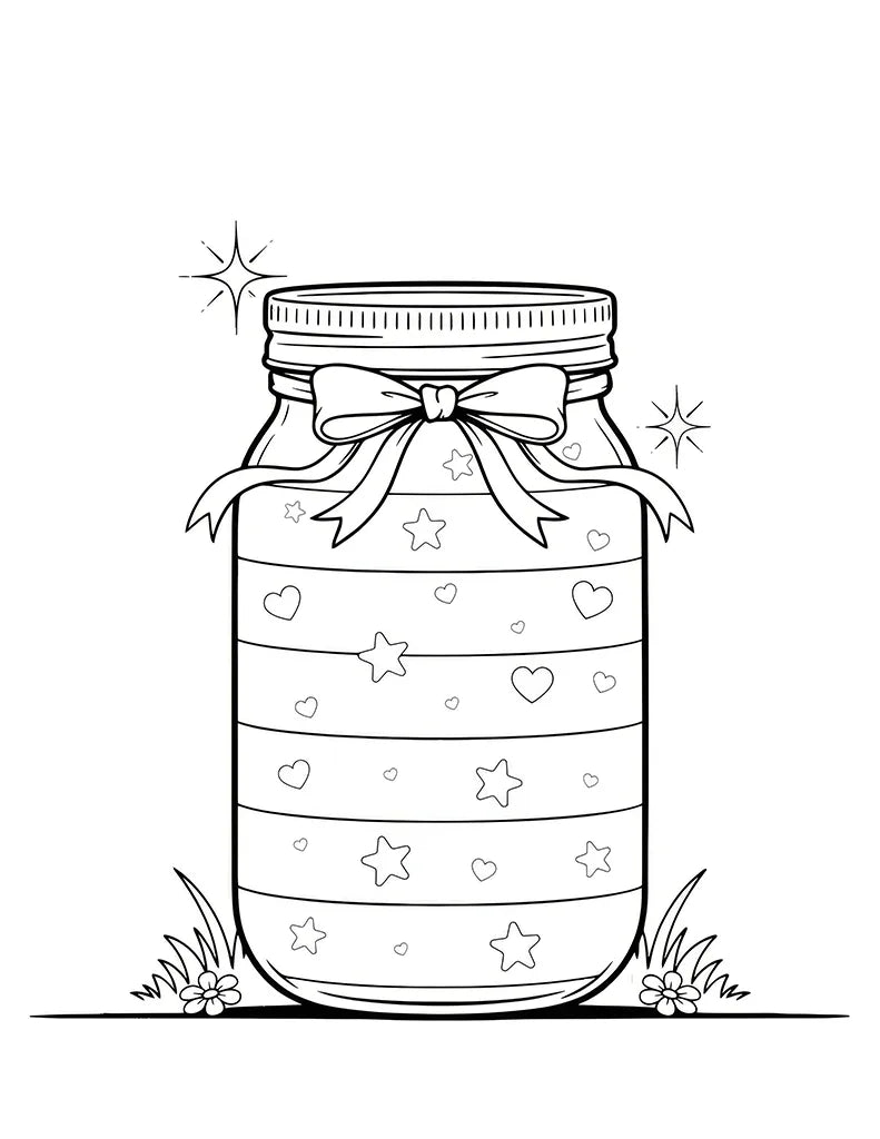 Free Rainbow Jar Coloring Page for Kids