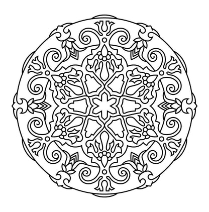 Intricate mandala coloring page for teens