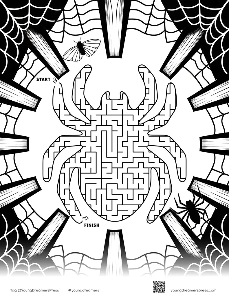 Free Spider Maze for Kids