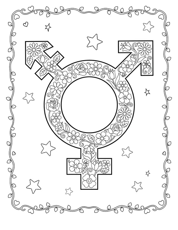 Free printable Free Transgender Pride Symbol Coloring Page for Kids coloring page for kids