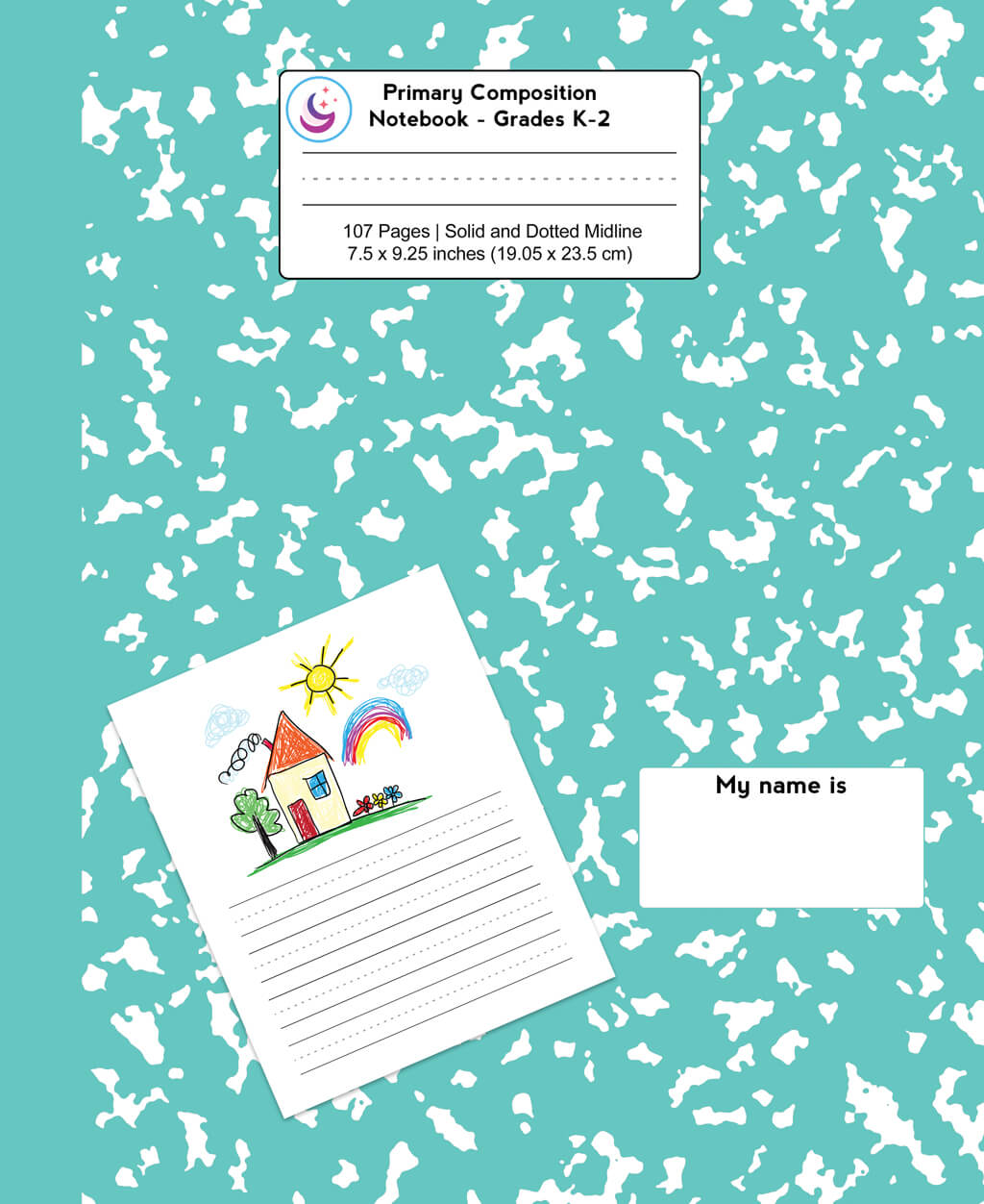 Primary Composition Notebook: Turquoise Marble Journal – Young Dreamers ...