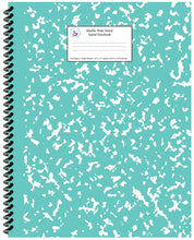 Load image into Gallery viewer, Turquoise Marble Wide Ruled Spiral Notebook
