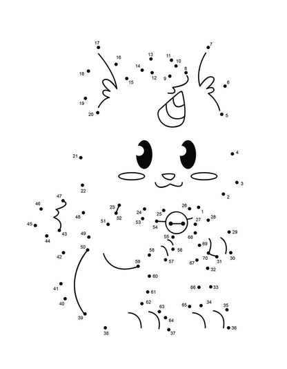 Unikitten dot to dot puzzle for kids