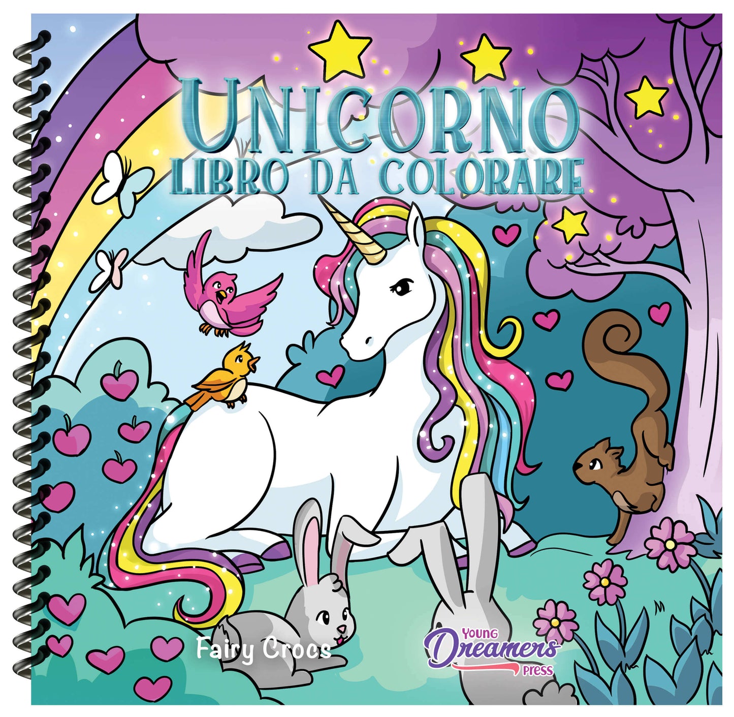 Unicorno libro da colorare (Rilegatura a spirale)