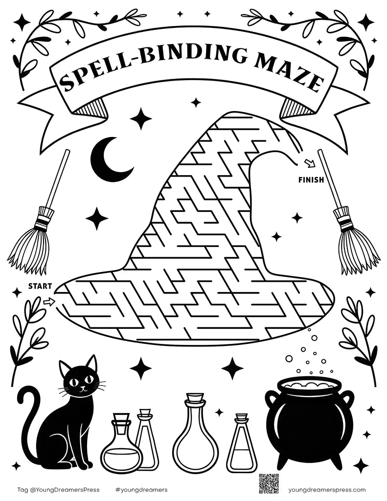 Free Witch Hat Maze Printable for Kids