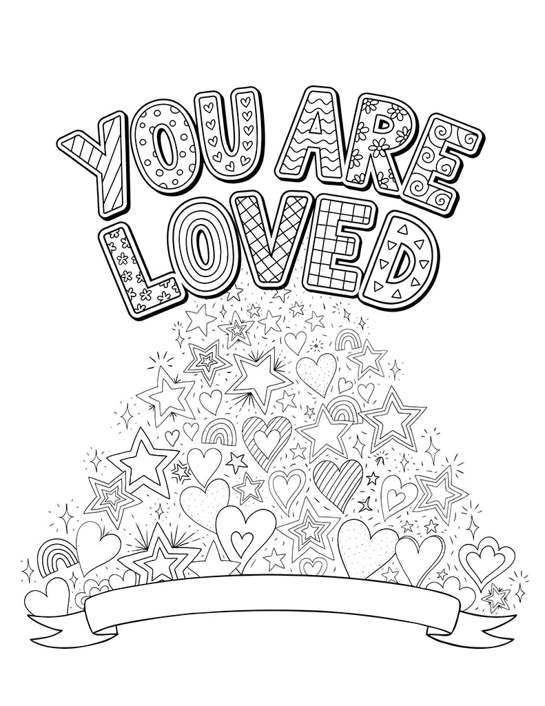 Free You Are Loved Coloring Page for Kids