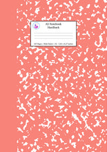Load image into Gallery viewer, A5 Notebook Hardback: Coral Pink Marble Wide Rule Journal
