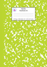 Load image into Gallery viewer, Marble Notebook A5: Green Marble Wide Ruled Journal
