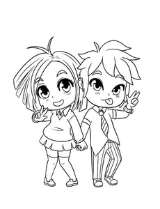 Libro de colorear para niñas Chibi
