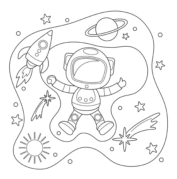 Libro para colorear el sistema solar de los niños (Encuadernación en espiral)