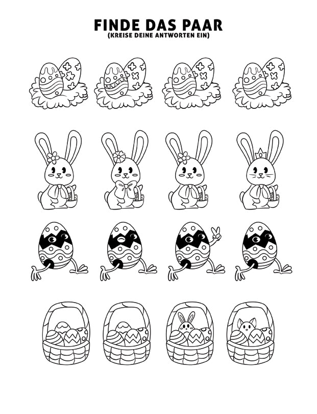 Oster Aktivitätenbuch für Kinder zwischen 6-8: Malvorlagen, Punkt zu Punkt, Labyrinthe, Malen nach Zahlen und mehr