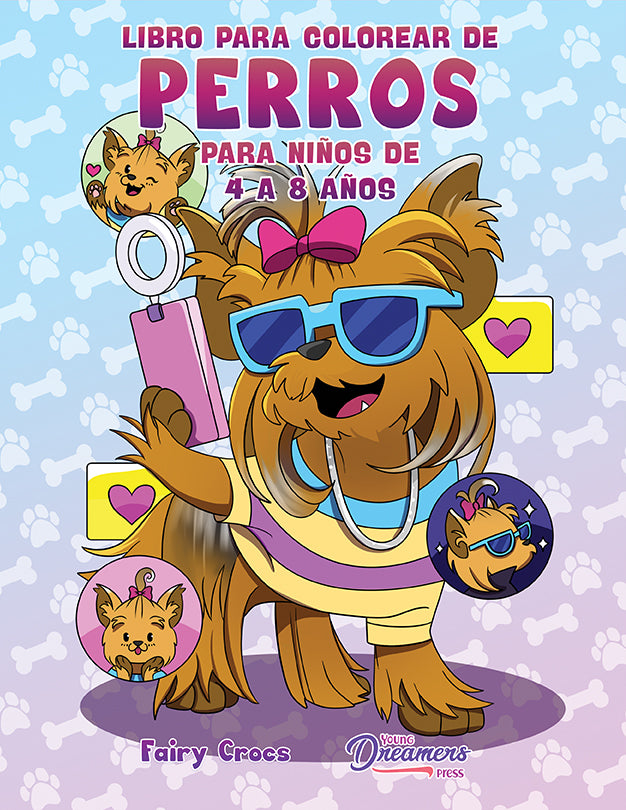 Libro para colorear de perros para niños de 4 a 8 años