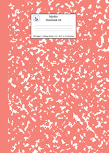Load image into Gallery viewer, Marble Notebook A4: Coral Pink Marble College Ruled Journal
