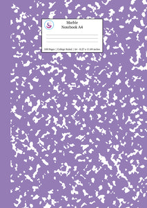 Marble Notebook A4: Lavender Marble College Ruled Journal