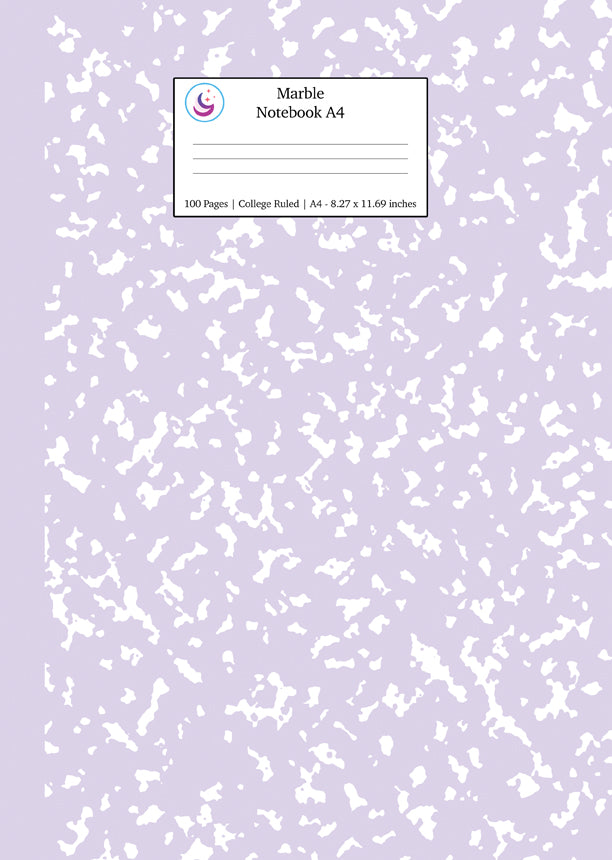 Marble Notebook A4: Lilac Purple College Ruled Journal – Young Dreamers ...