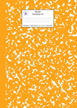 Load image into Gallery viewer, Marble Notebook A4: Orange Marble College Ruled Journal
