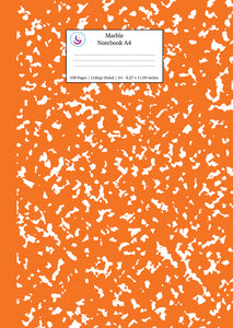 Marble Notebook A4: Pumpkin Marble College Ruled Journal