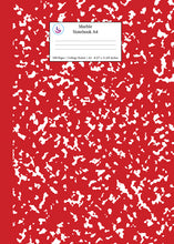 Load image into Gallery viewer, Marble Notebook A4: Red Marble College Ruled Journal
