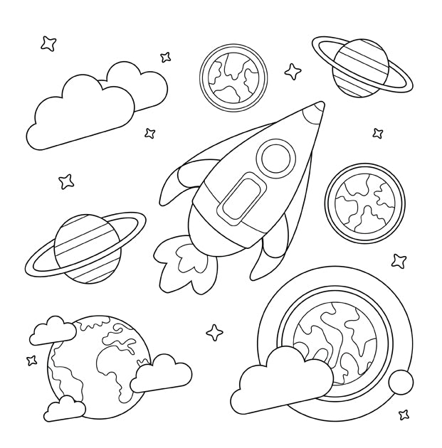 Libro para colorear el sistema solar de los niños (Encuadernación en espiral)