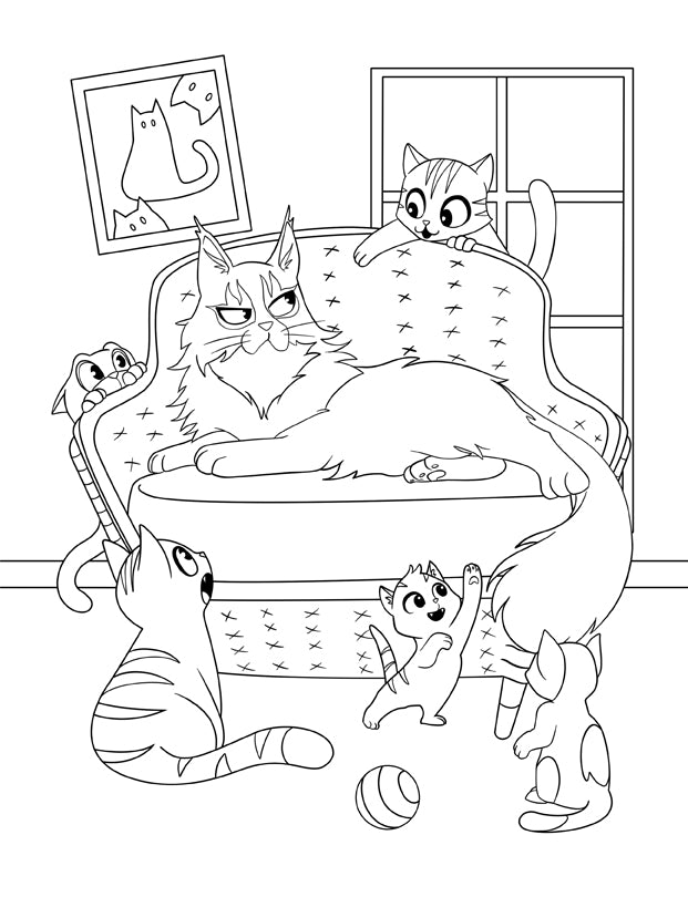 Libro da colorare Gatto per bambini dai 4 agli 8 anni: Carini e adorabili gatti e gattini dei cartoni animati
