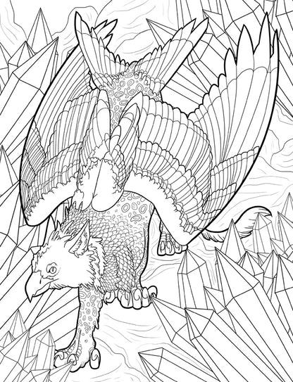 Mythical Creatures Coloring Book for Adults
