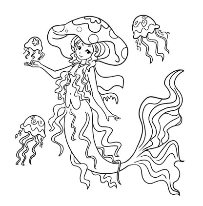 Malbuch Meerjungfrau
