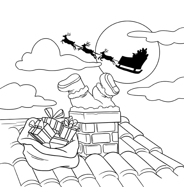 Livre de coloriage de Noël pour les enfants (Couverture à spirales)