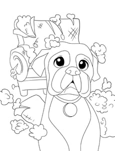 Libro da colorare Cani per bambini dai 4 agli 8 anni: Cani e cuccioli dei cartoni animati carini e adorabili